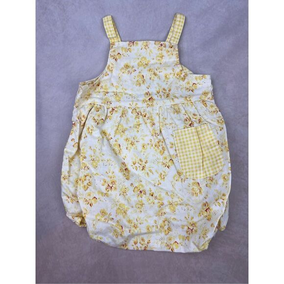 Vintage Yellow Floral Bubble Jumper Hushpuppies Size 12M 90s Y2K - Picture 1 of 5